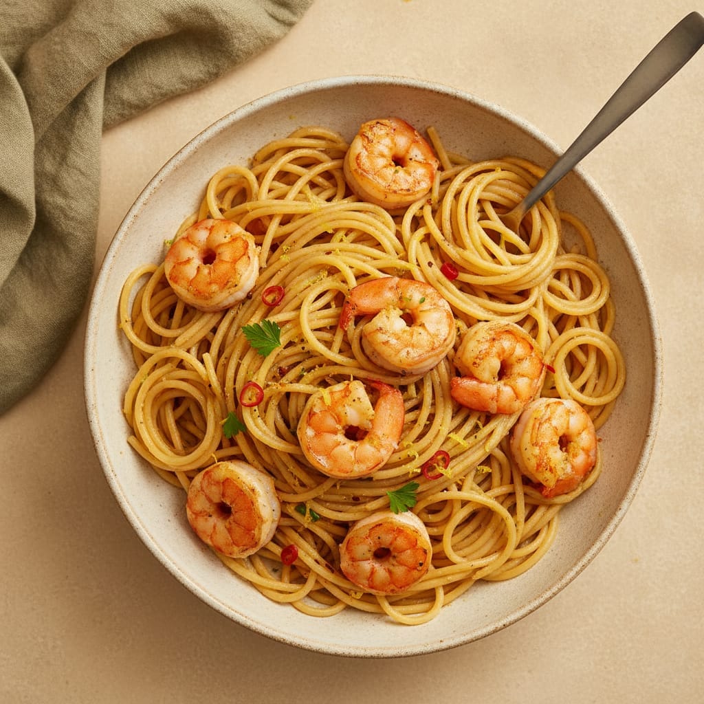 15-Minute Garlic Butter Shrimp Pasta