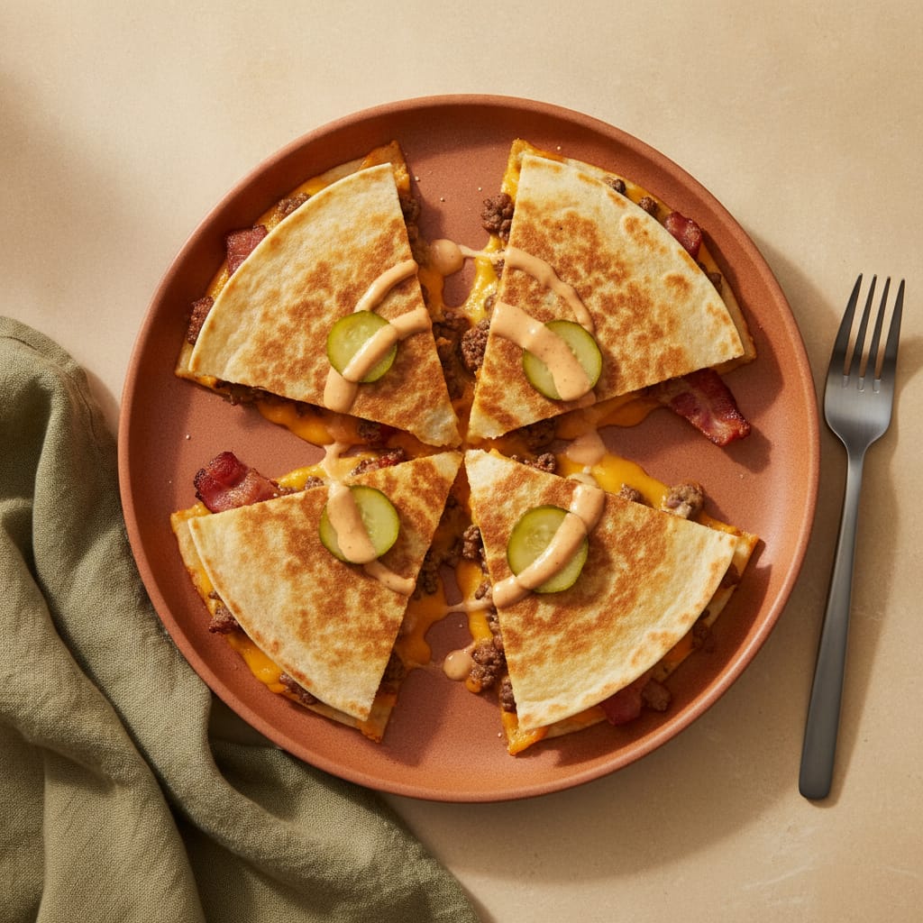 Bacon Cheeseburger Quesadilla