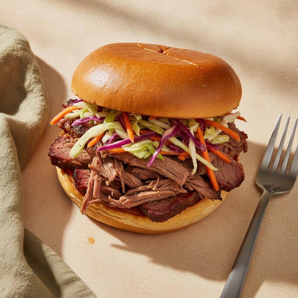 Beef Brisket Sandwiches with Vinegar Slaw