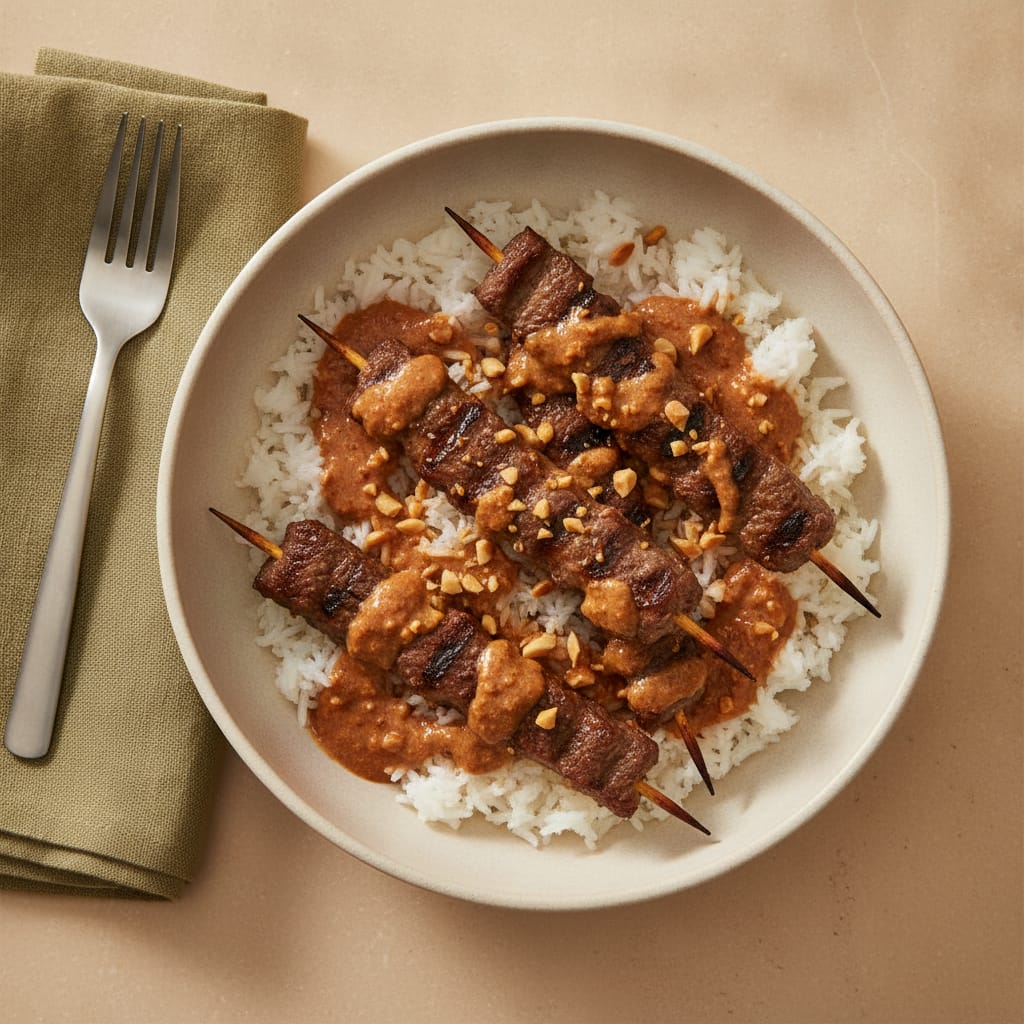 Beef Satay with Peanut Sauce