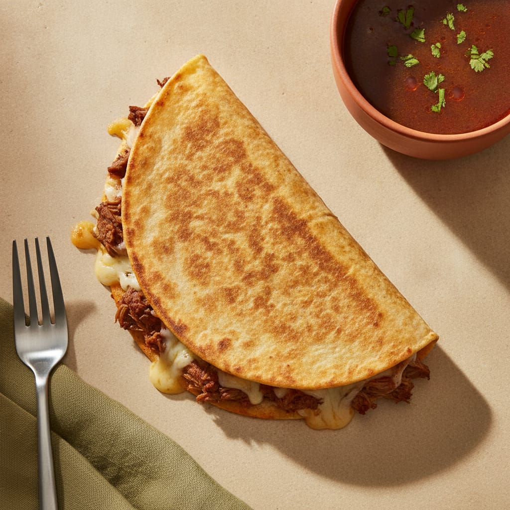 Birria Quesadillas with Consommé