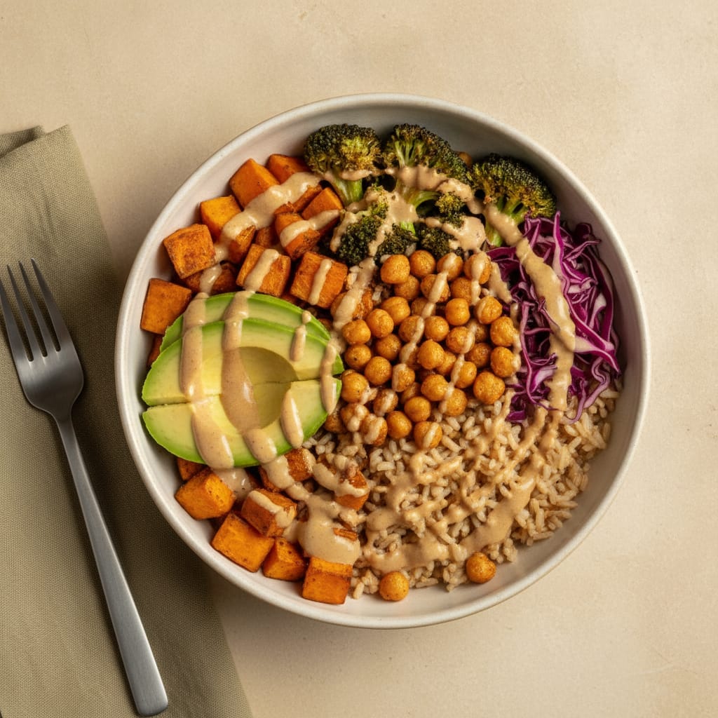 Buddha Bowl with Tahini-Maple Dressing