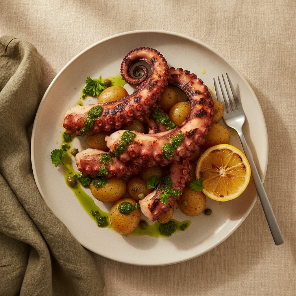 Char-Grilled Octopus with Lemon Potatoes