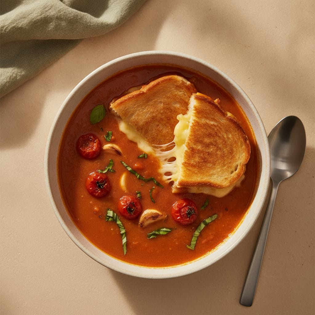 Cheese Toasties with Roasted Tomato Soup