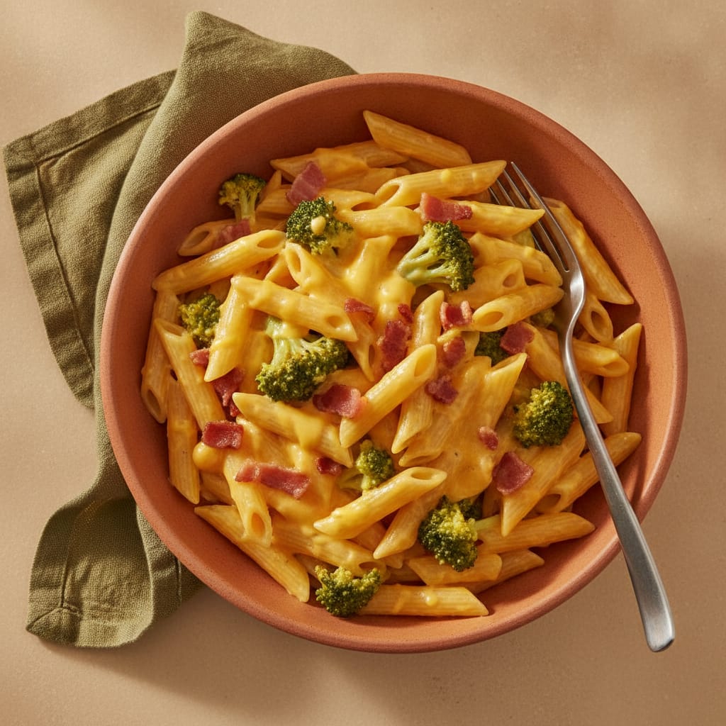 Cheesy Broccoli & Bacon Pasta