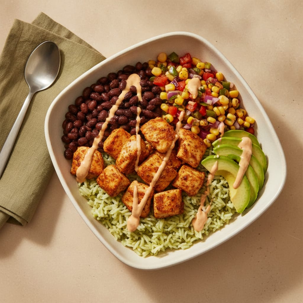 Chicken Burrito Bowl with Lime Rice