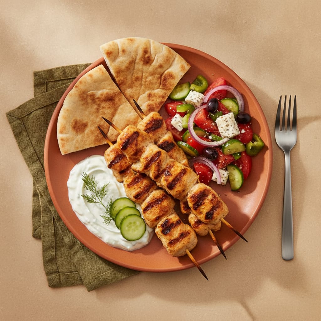 Chicken Souvlaki with Tzatziki