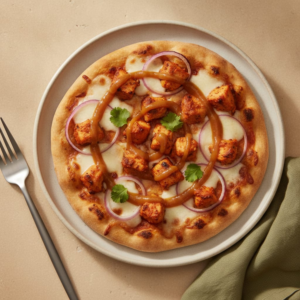 Chicken Tikka Naan Pizza