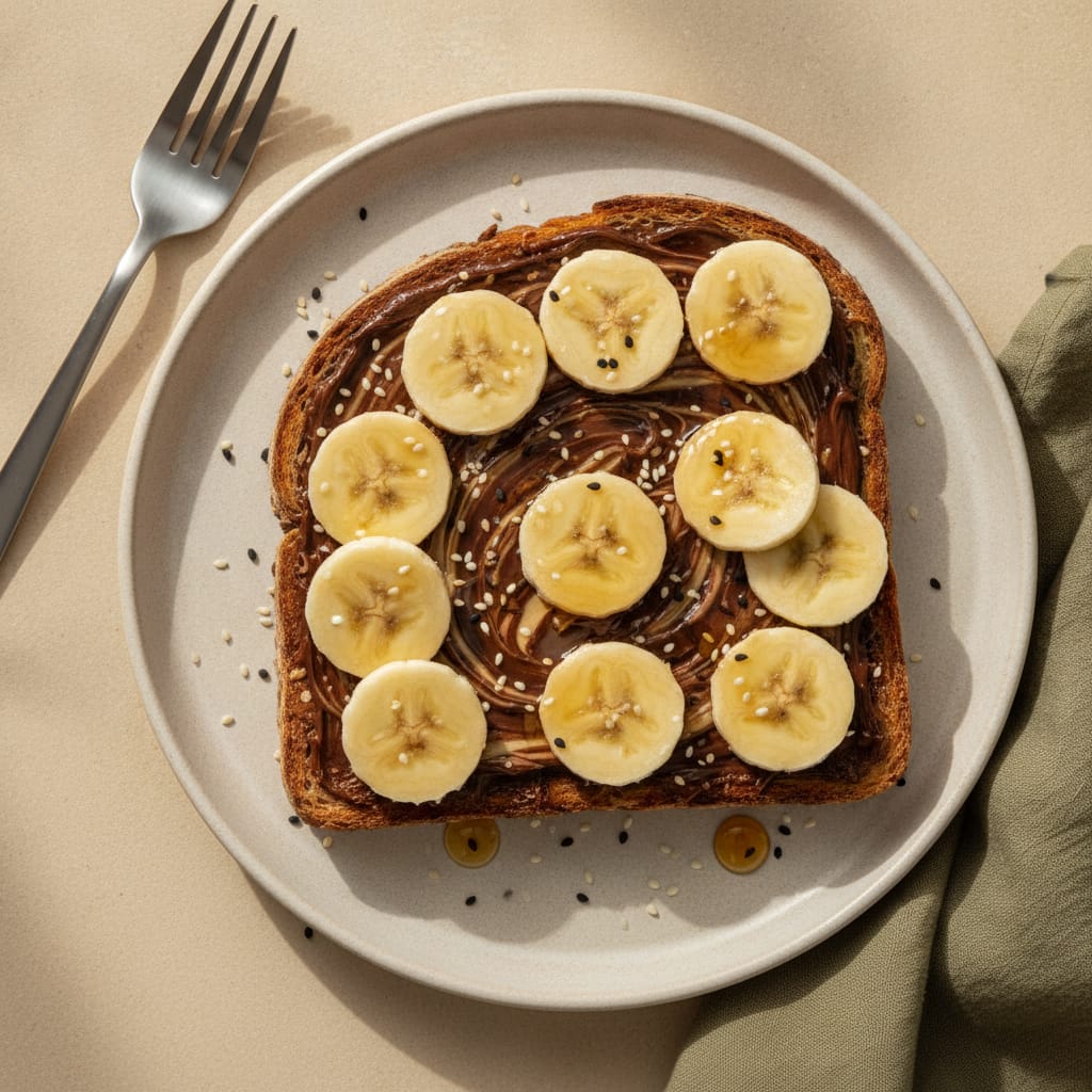 Chocolate Tahini Banana Toast