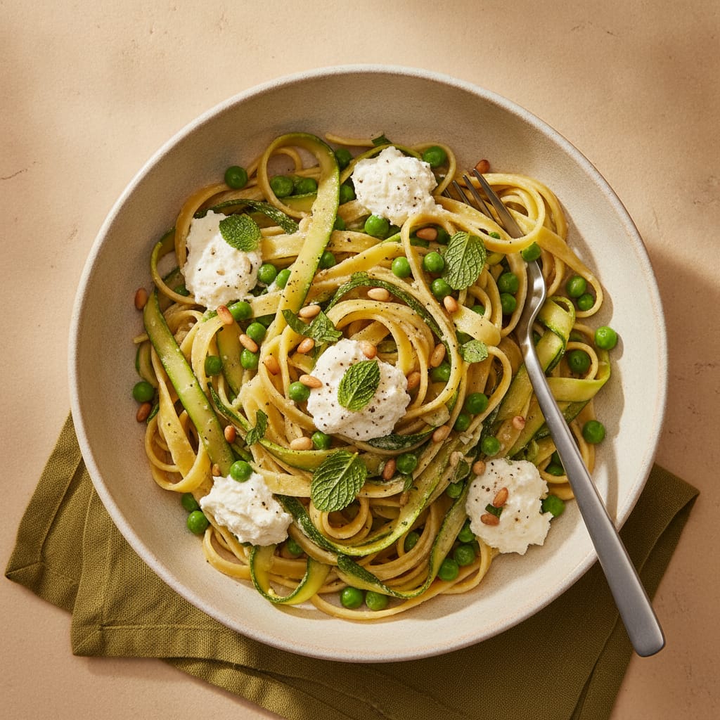 Courgette Ribbon Pasta with Lemon Ricotta