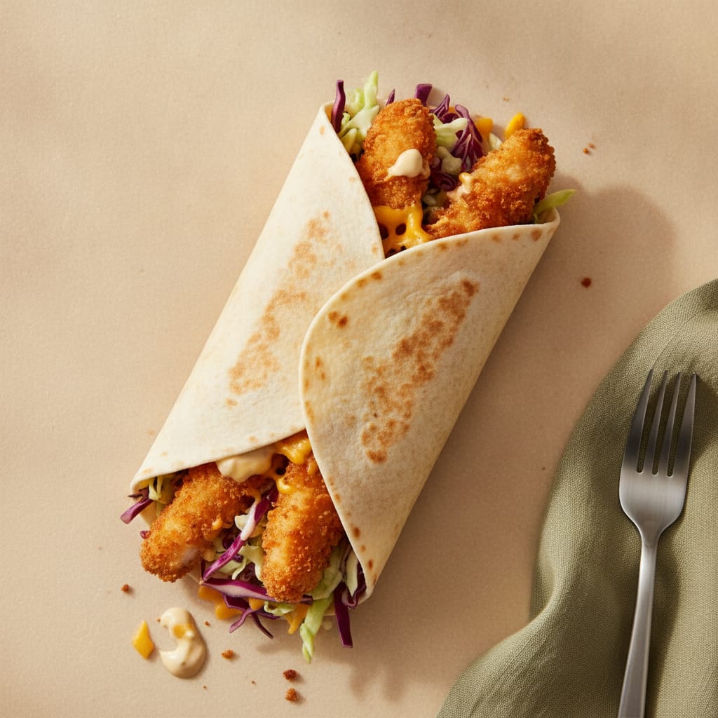 Crispy Chicken Wraps with Slaw