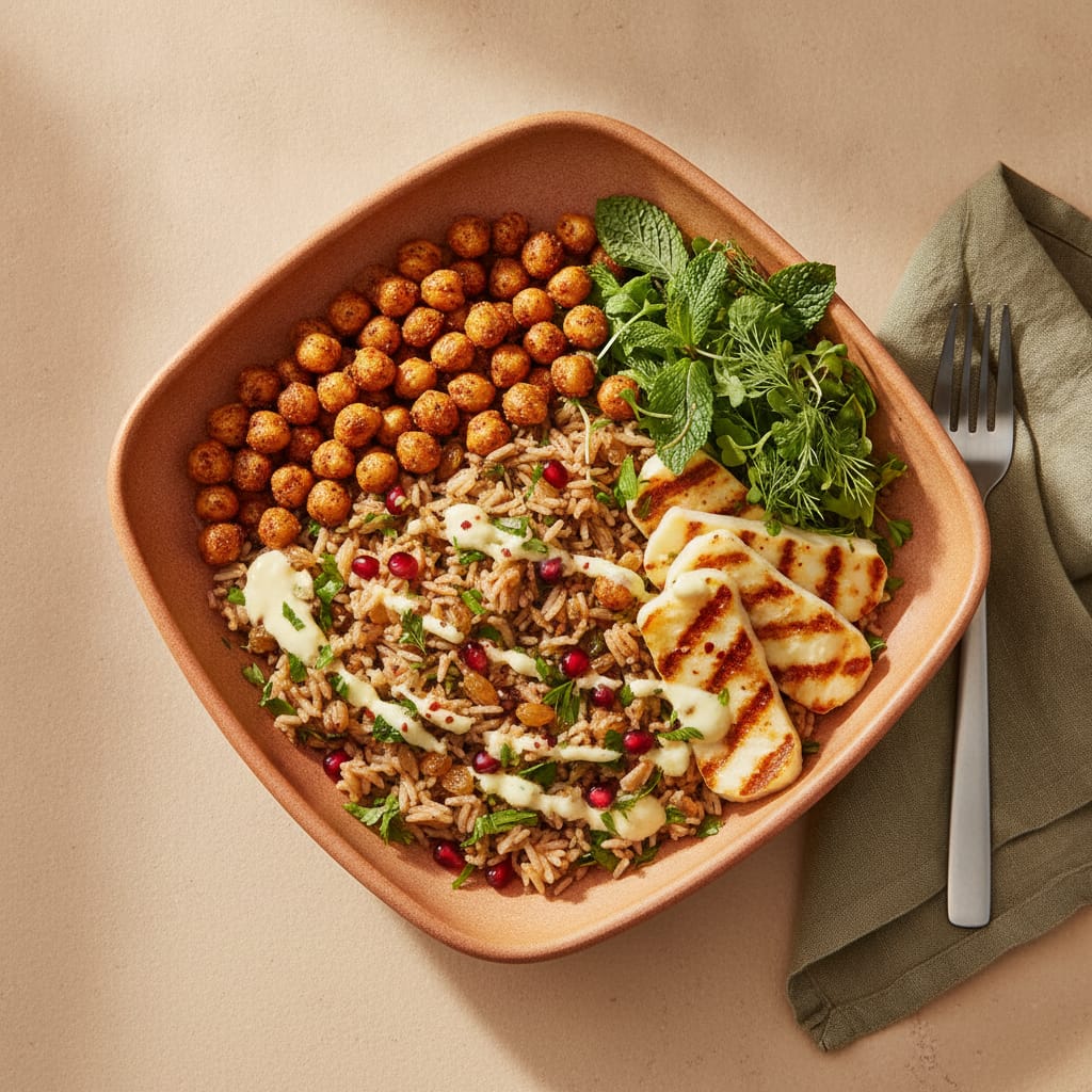 Crispy Chickpea Bowl with Lemon Yogurt