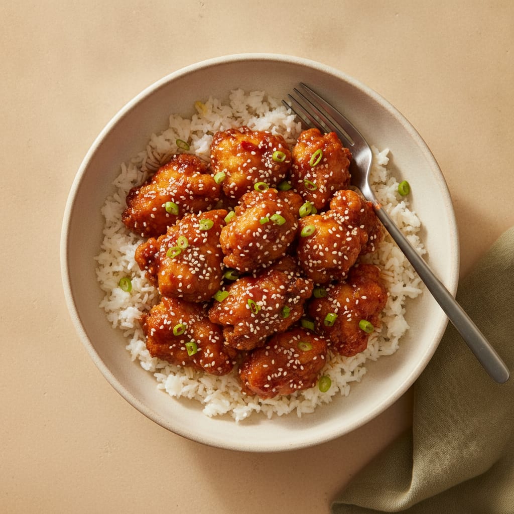 Crispy Chilli Chicken Rice Bowl