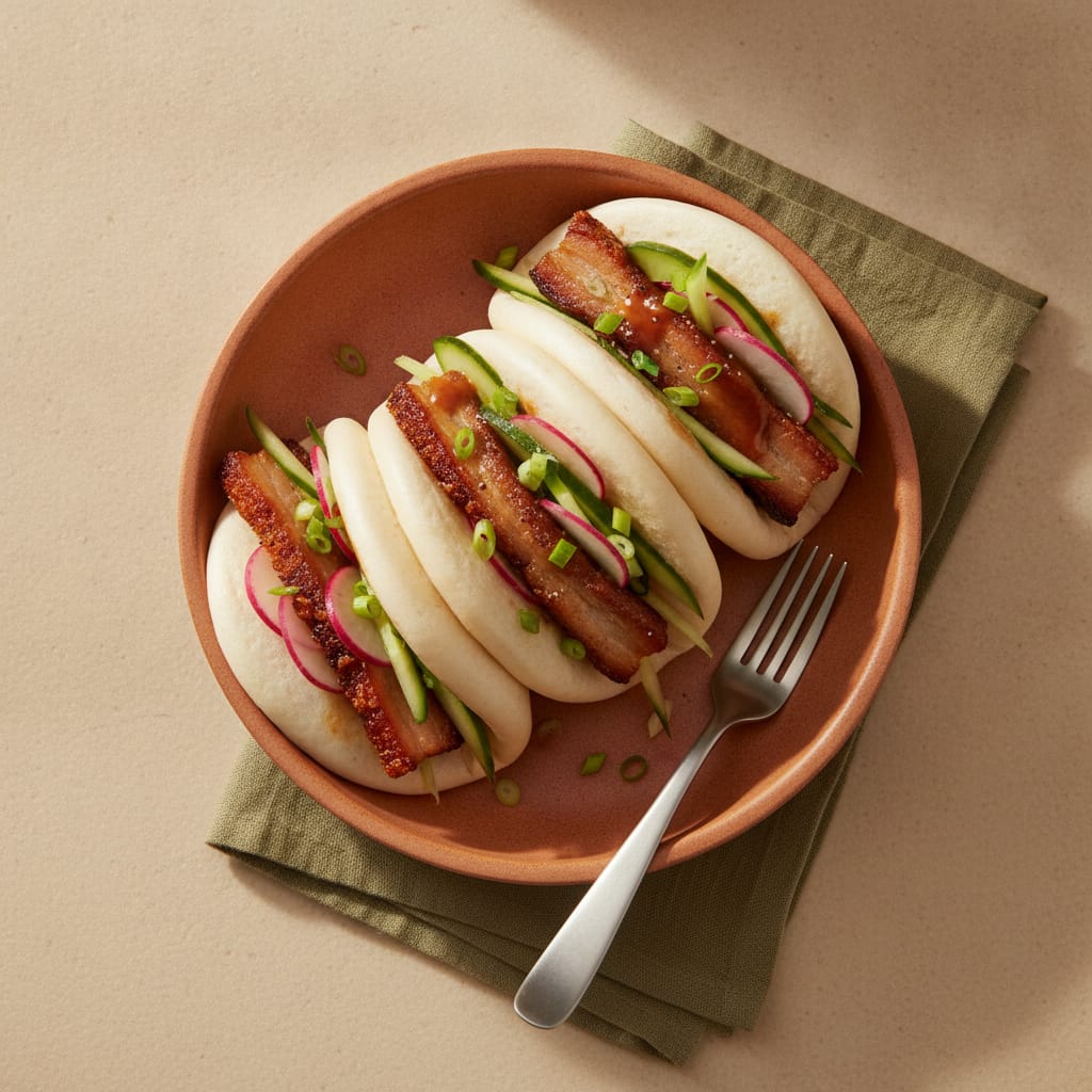 Crispy Pork Belly Bao Buns