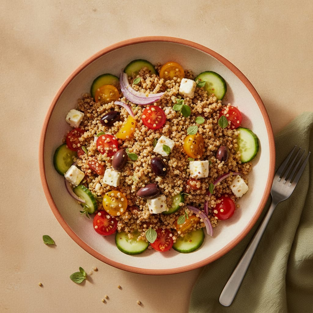 Crispy Quinoa Greek Salad