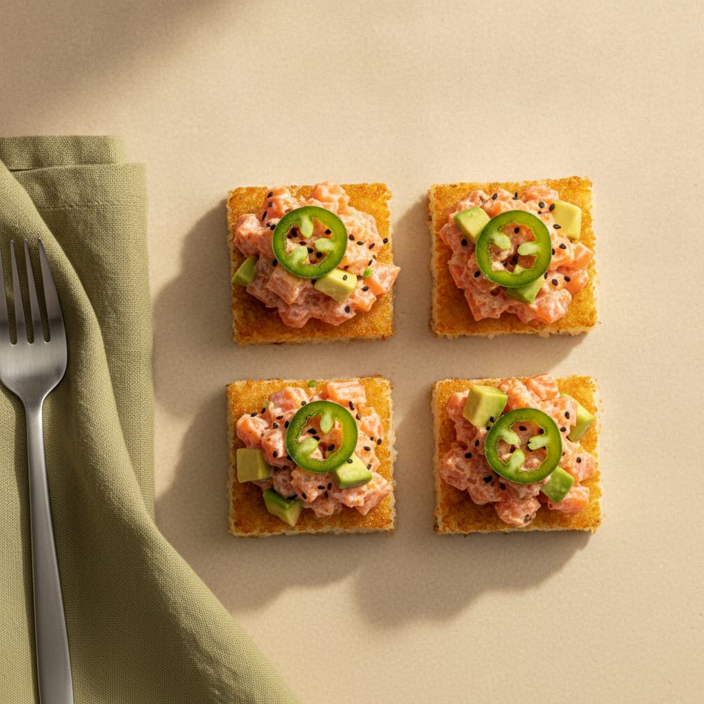 Crispy Rice with Spicy Salmon