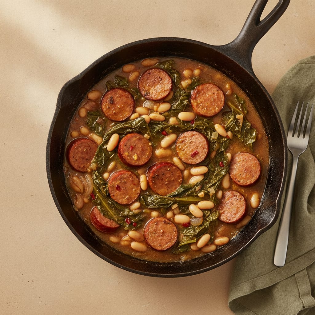 Down-South Sausage & Greens Skillet