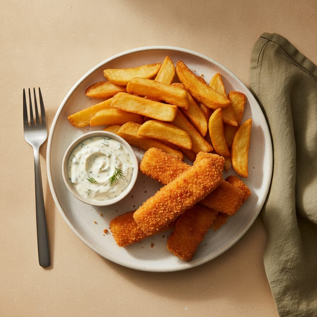 Fish Fingers with Tartare & Chips
