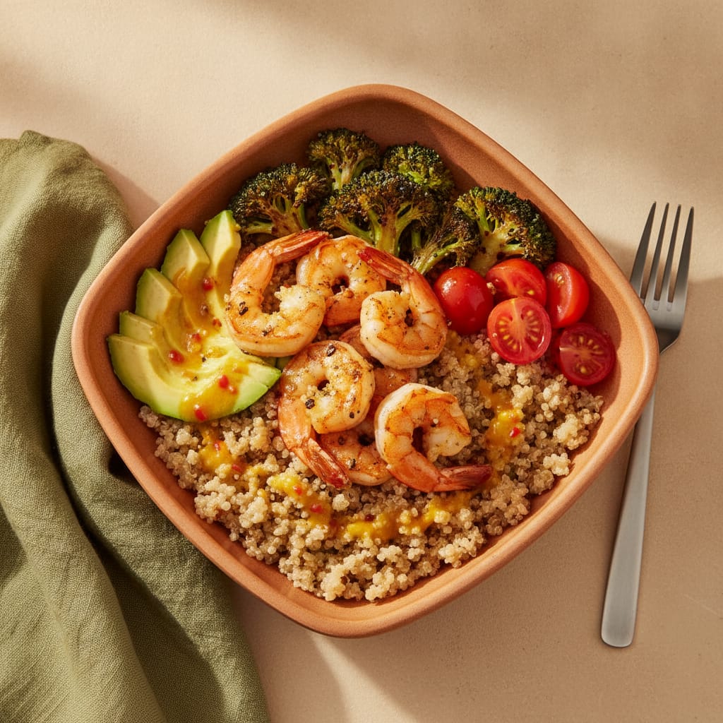 Garlic Prawn & Quinoa Bowl