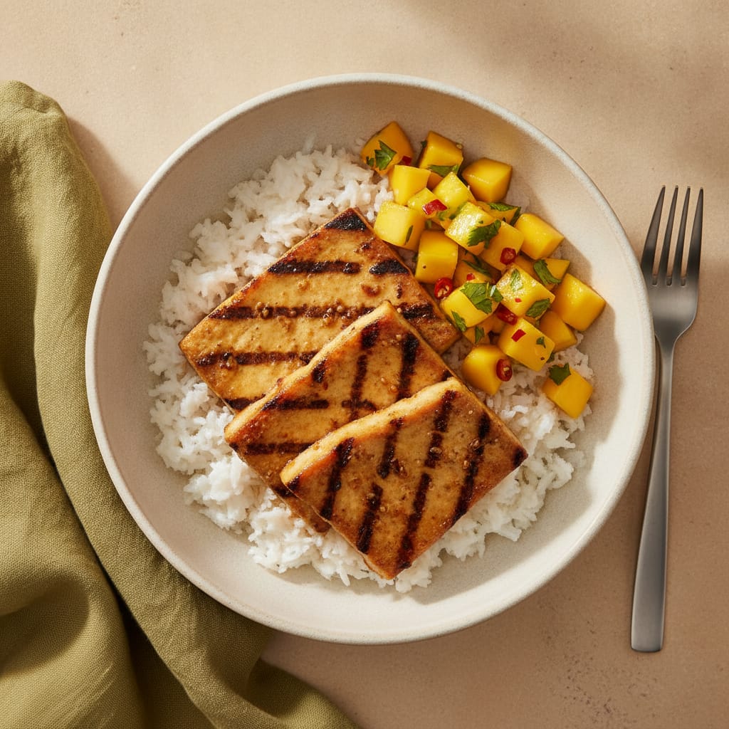 Grilled Tofu with Mango Salsa