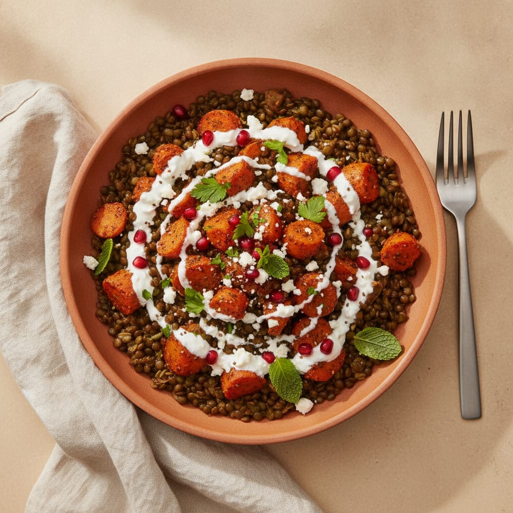 Harissa Carrot & Lentil Salad