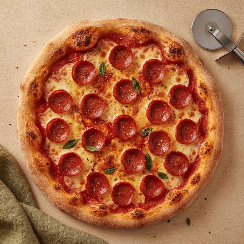 Homemade Pepperoni Pizza