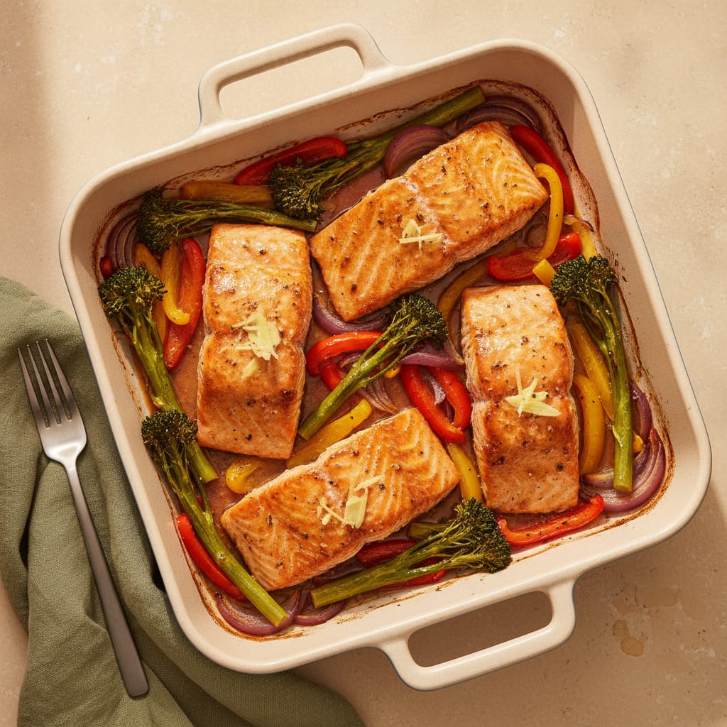 Honey-Soy Salmon Traybake