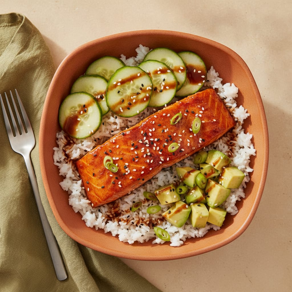 Honey Sriracha Salmon Bowl