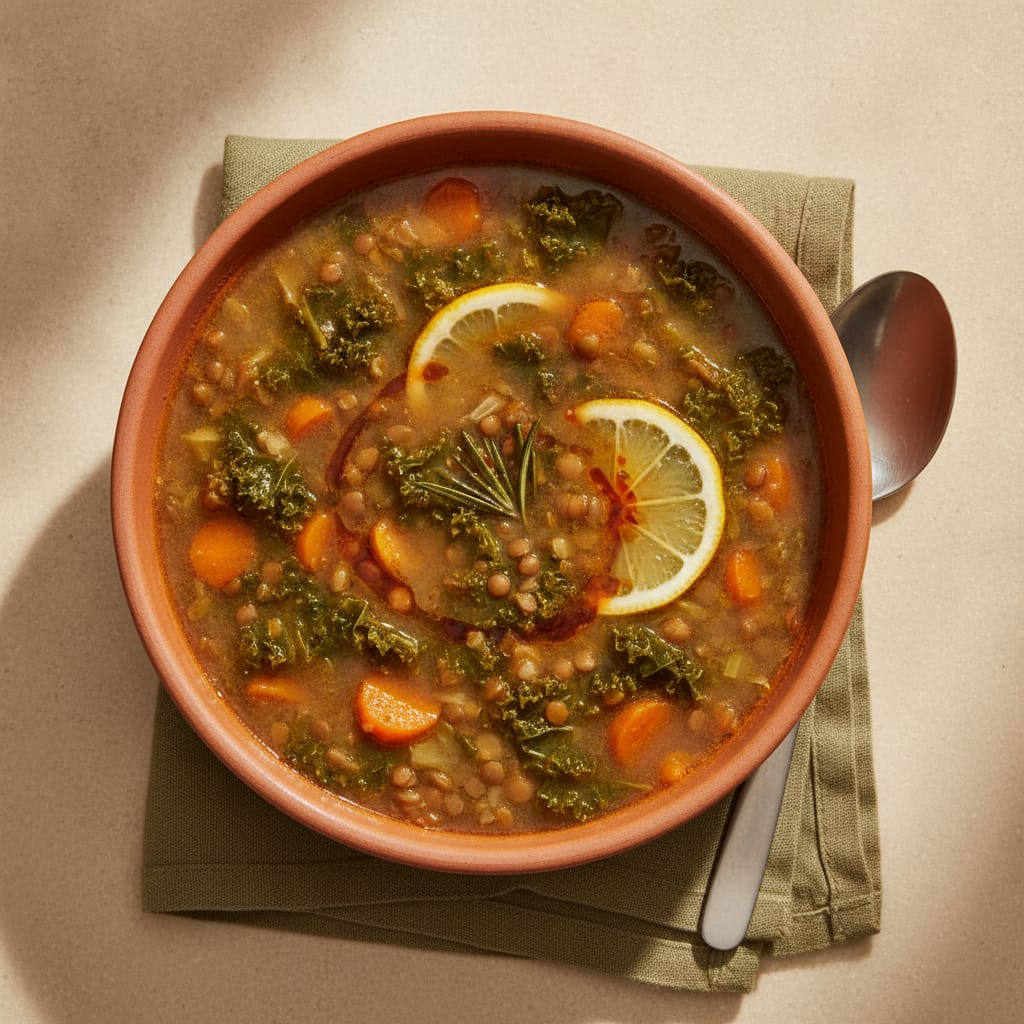 Kale & Lentil Soup with Lemon