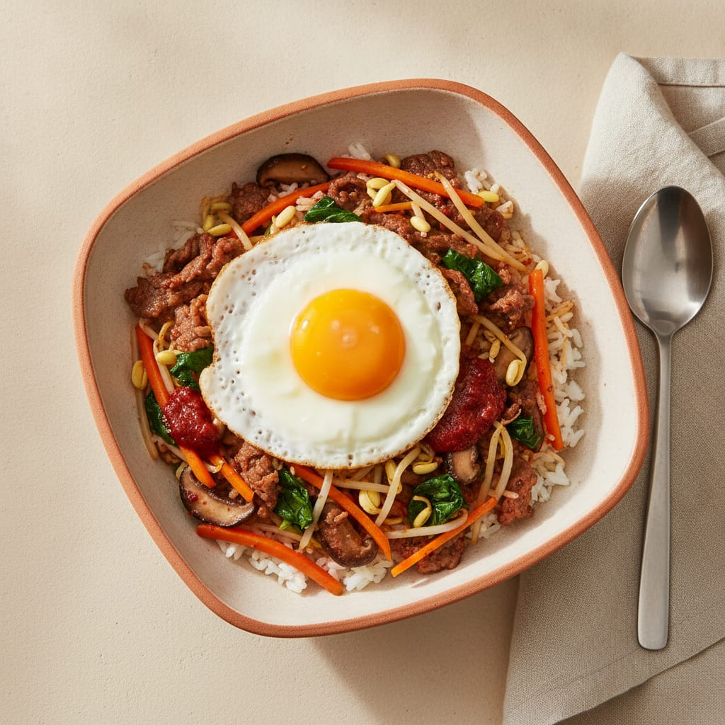 Korean Beef Rice Bowl (Bibimbap-style)