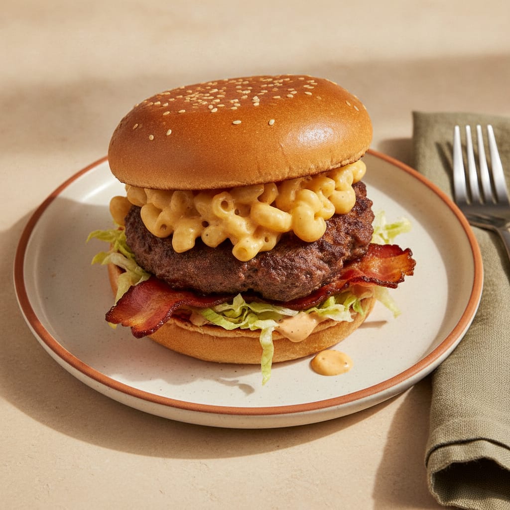 Mac & Cheese Stuffed Burger