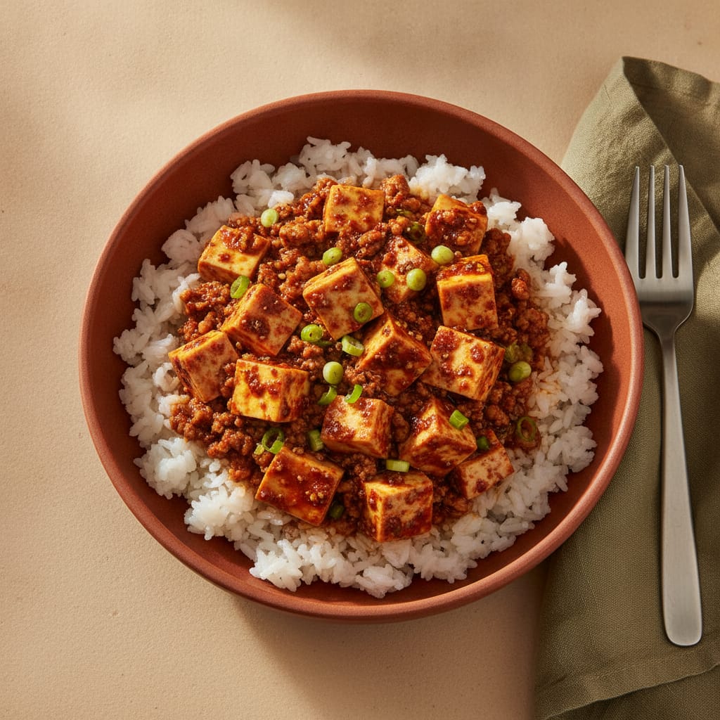 Mapo Tofu with Sticky Rice