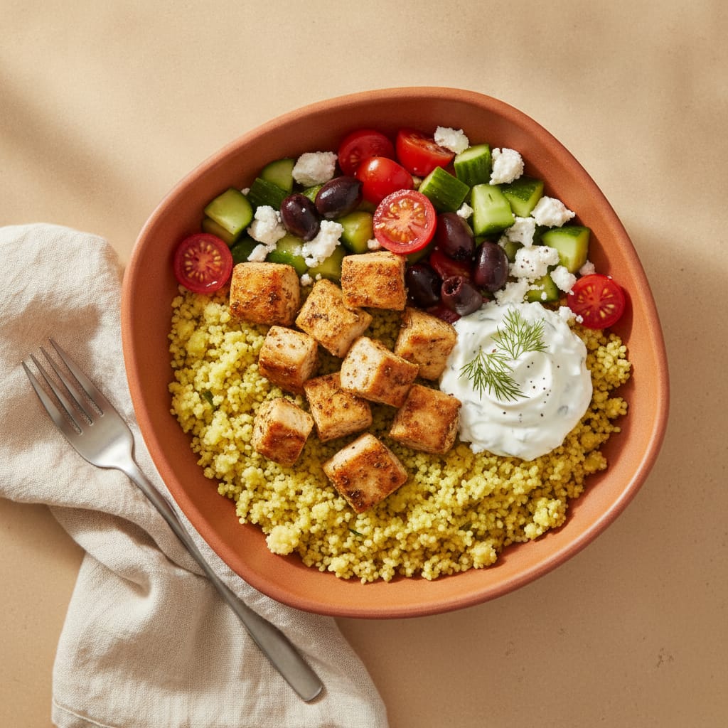 Mediterranean Chicken Bowl with Lemon-Herb Couscous