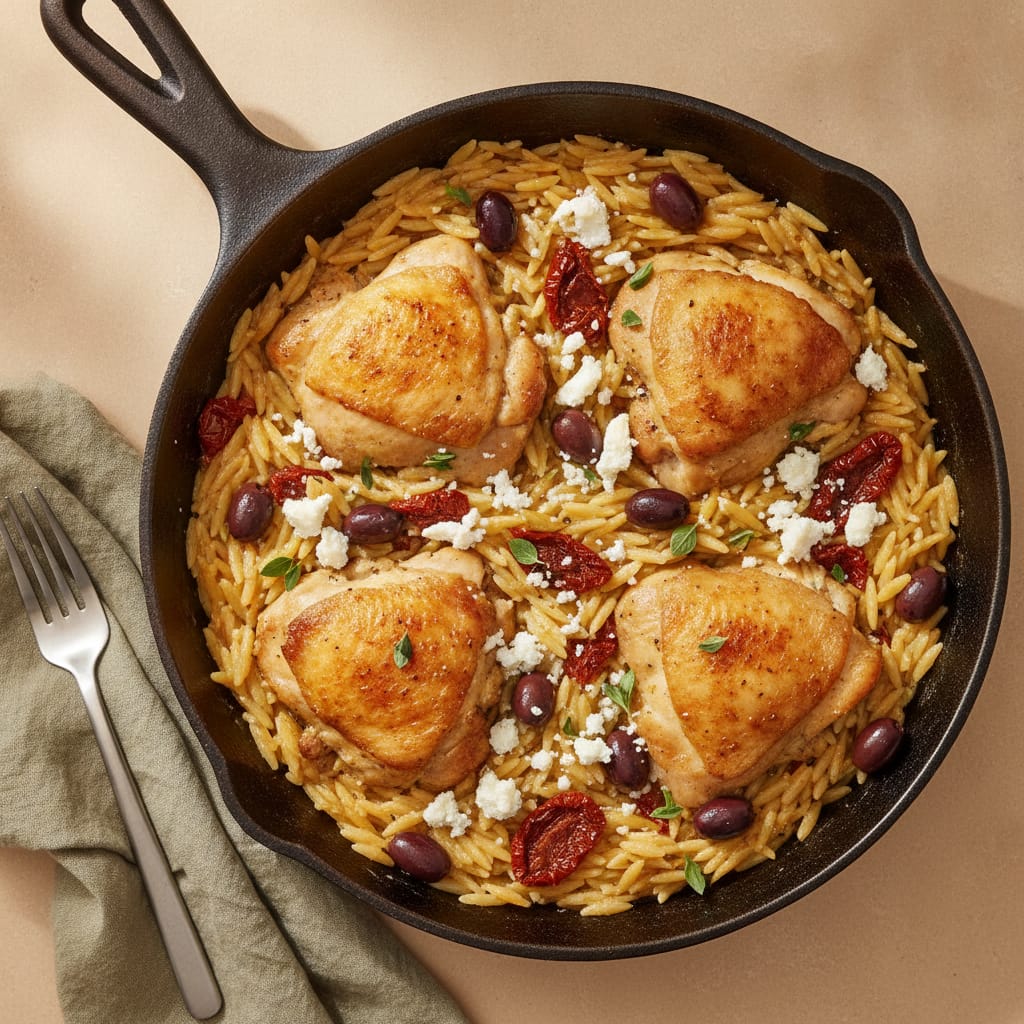 One-Pan Greek Chicken & Orzo
