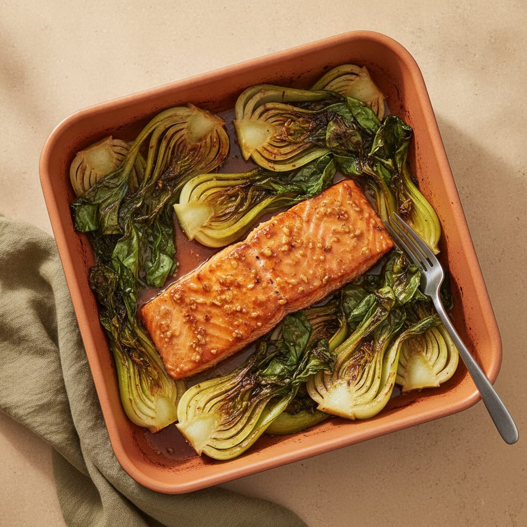 One-Pan Honey-Soy Salmon & Bok Choy
