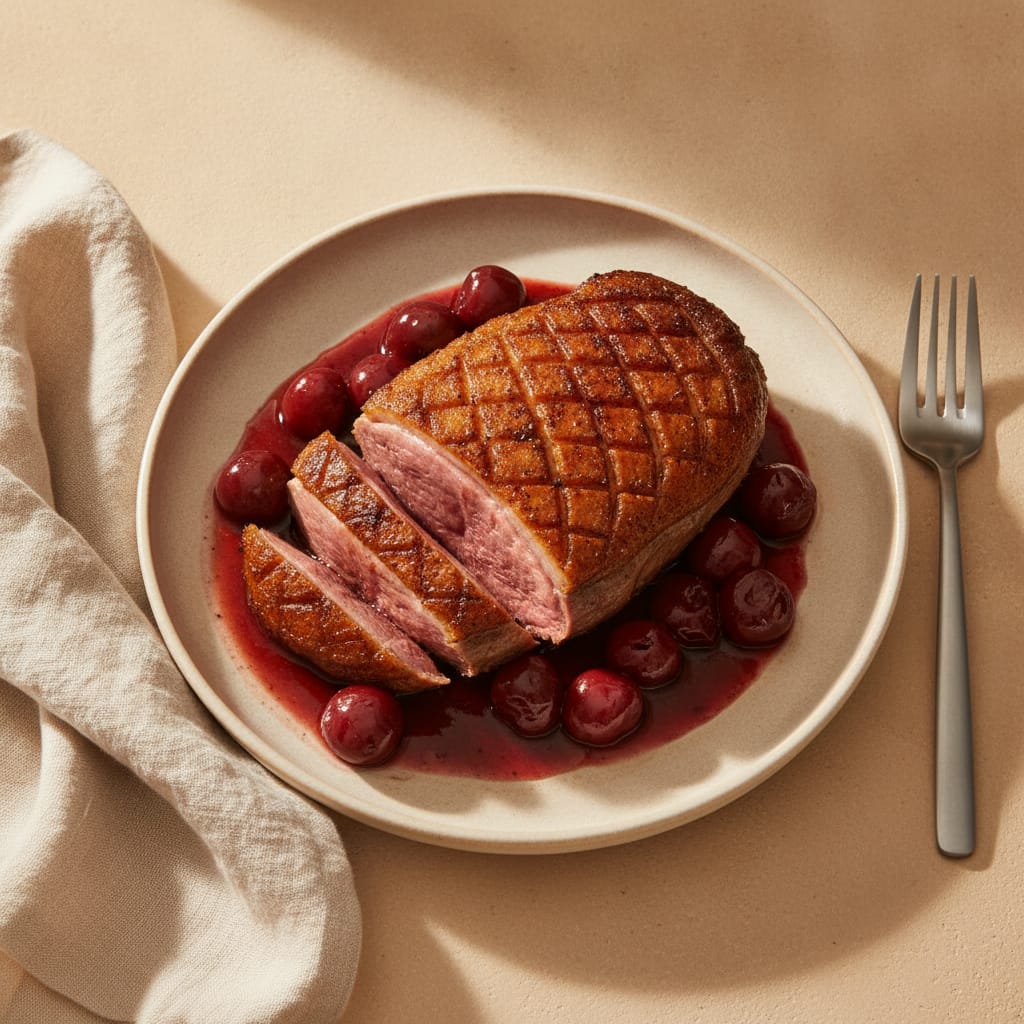 Pan-Seared Duck Breast with Cherry Sauce