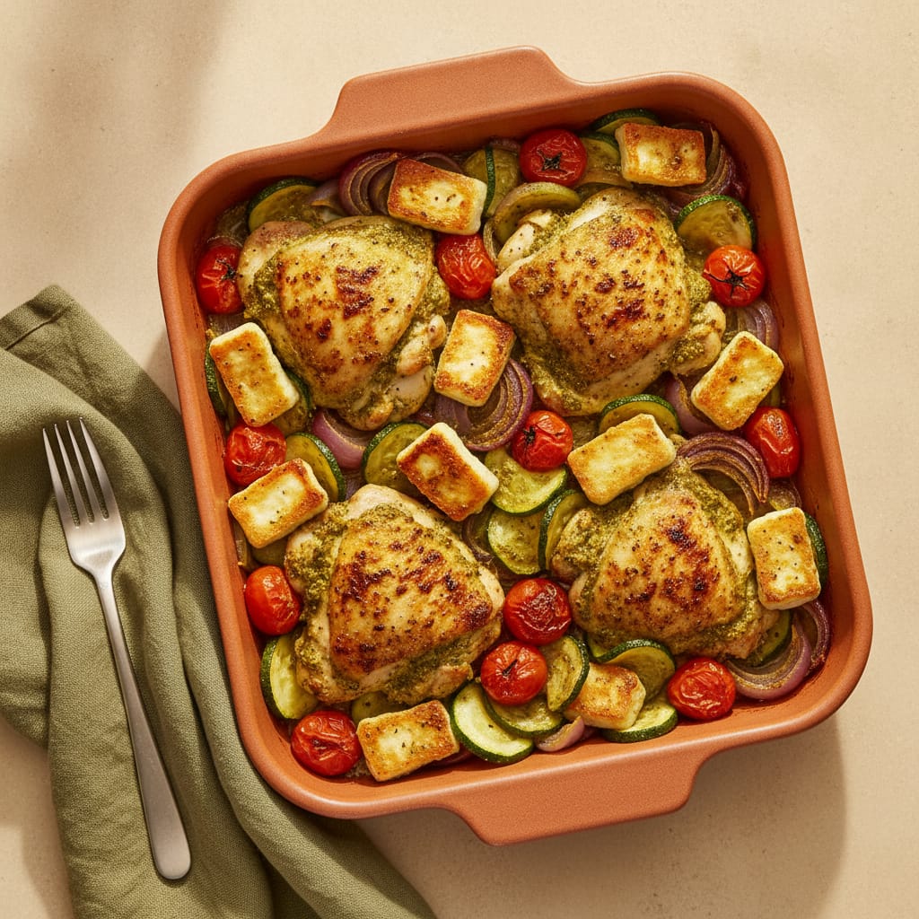 Pesto Chicken & Halloumi Tray