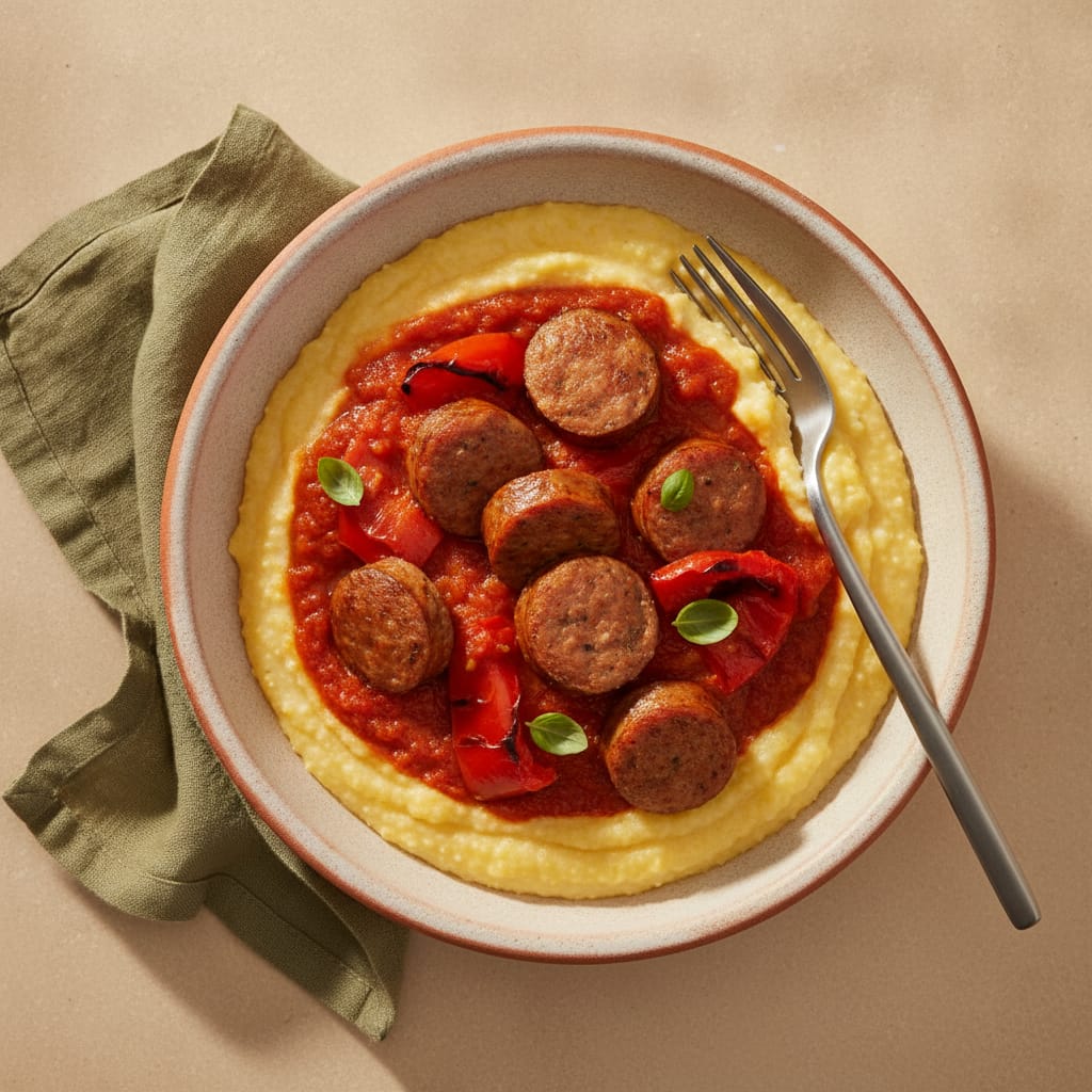 Polenta with Italian Sausage & Peppers
