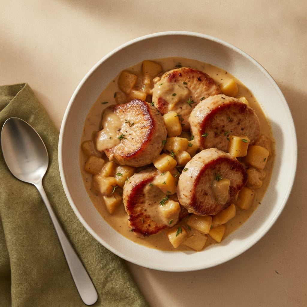 Pork Tenderloin Medallions with Apple-Calvados Sauce