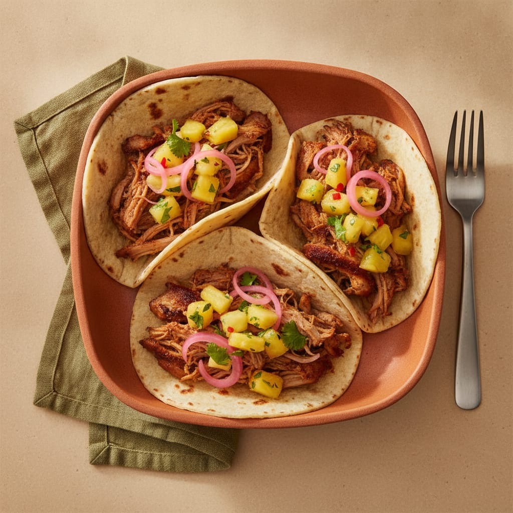 Pulled Pork Tacos with Pineapple Salsa