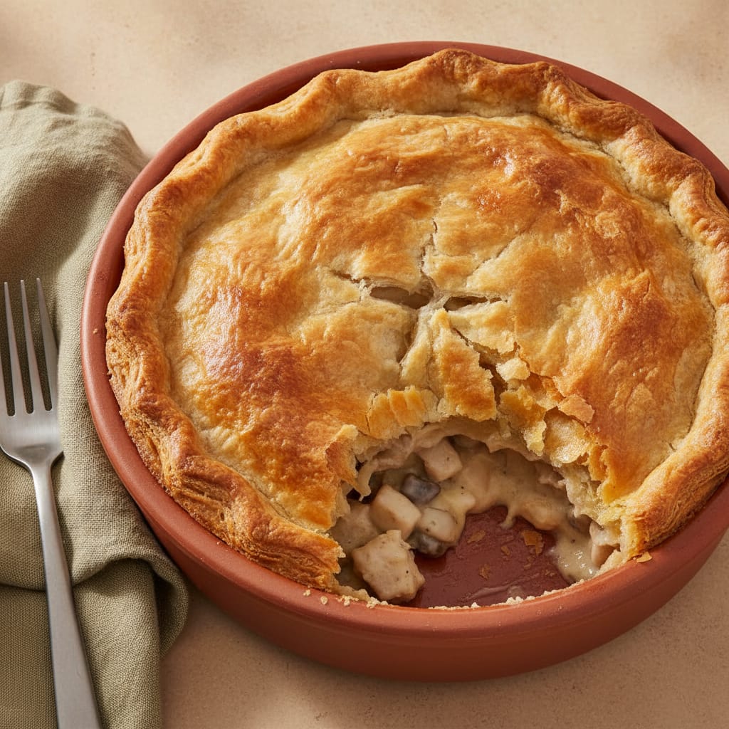 Quick Chicken Pie with Puff Pastry