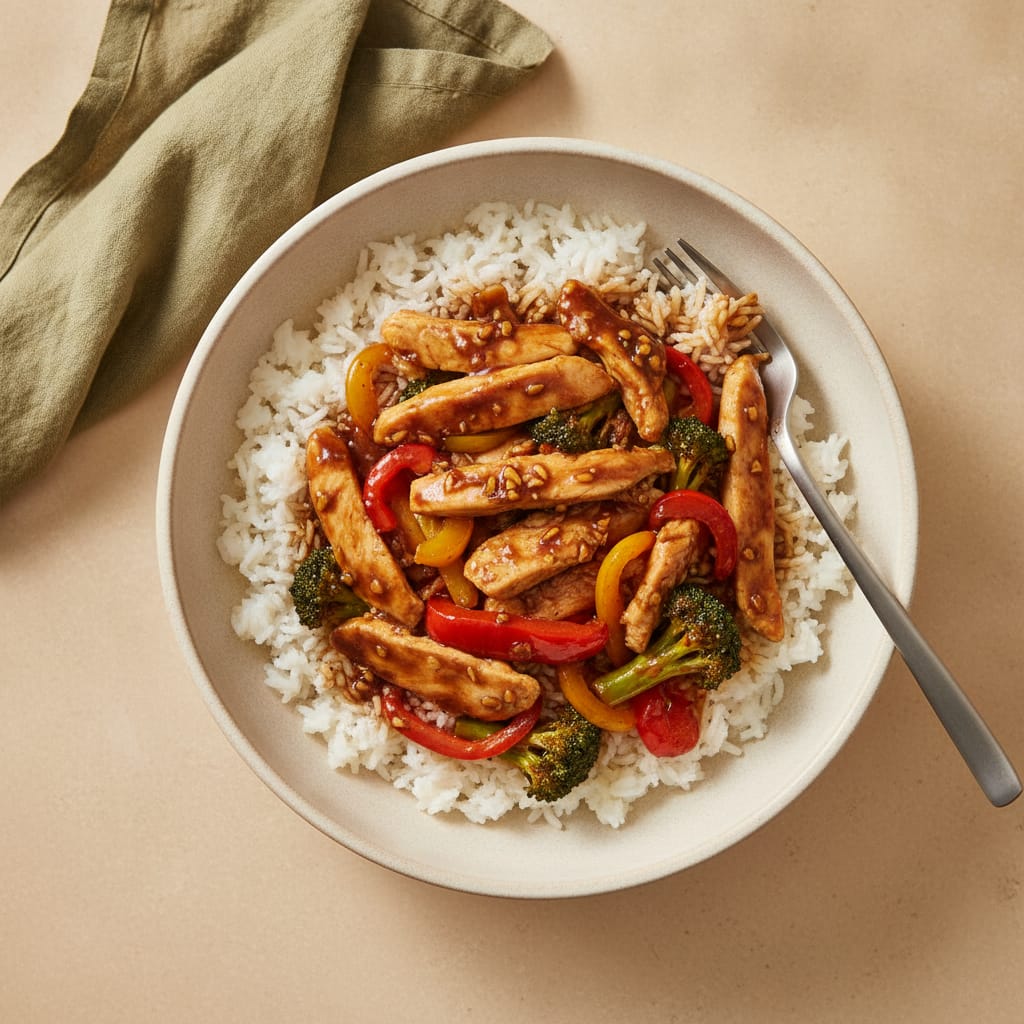 Quick Chicken Stir-Fry with Rice