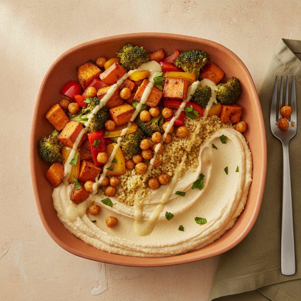 Roasted Veg & Hummus Power Bowl