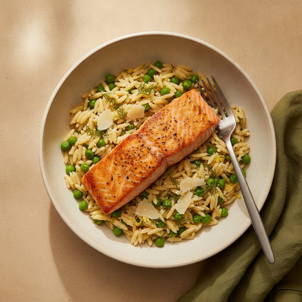Salmon with Lemon-Dill Orzo