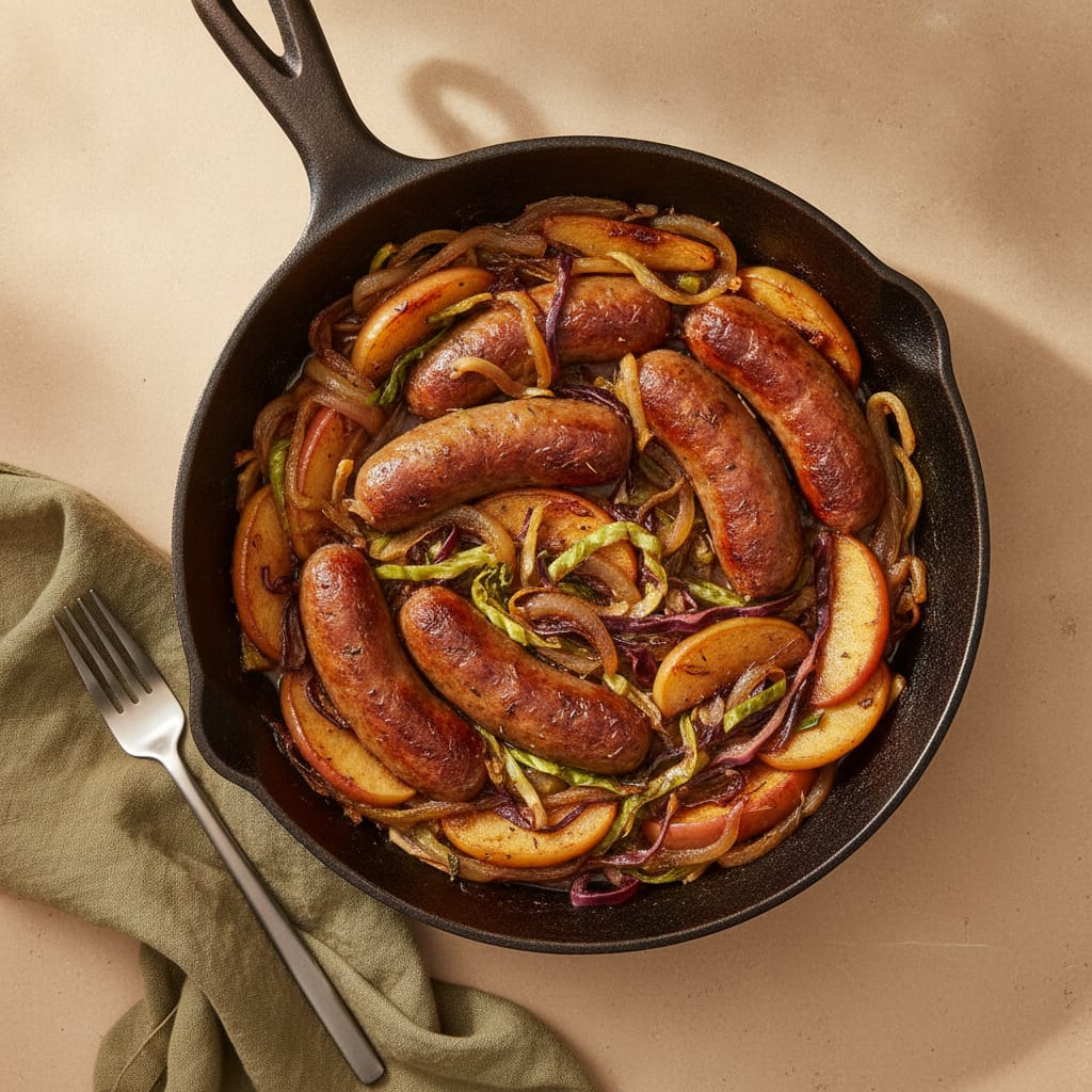 Sausage, Apple & Cabbage Skillet