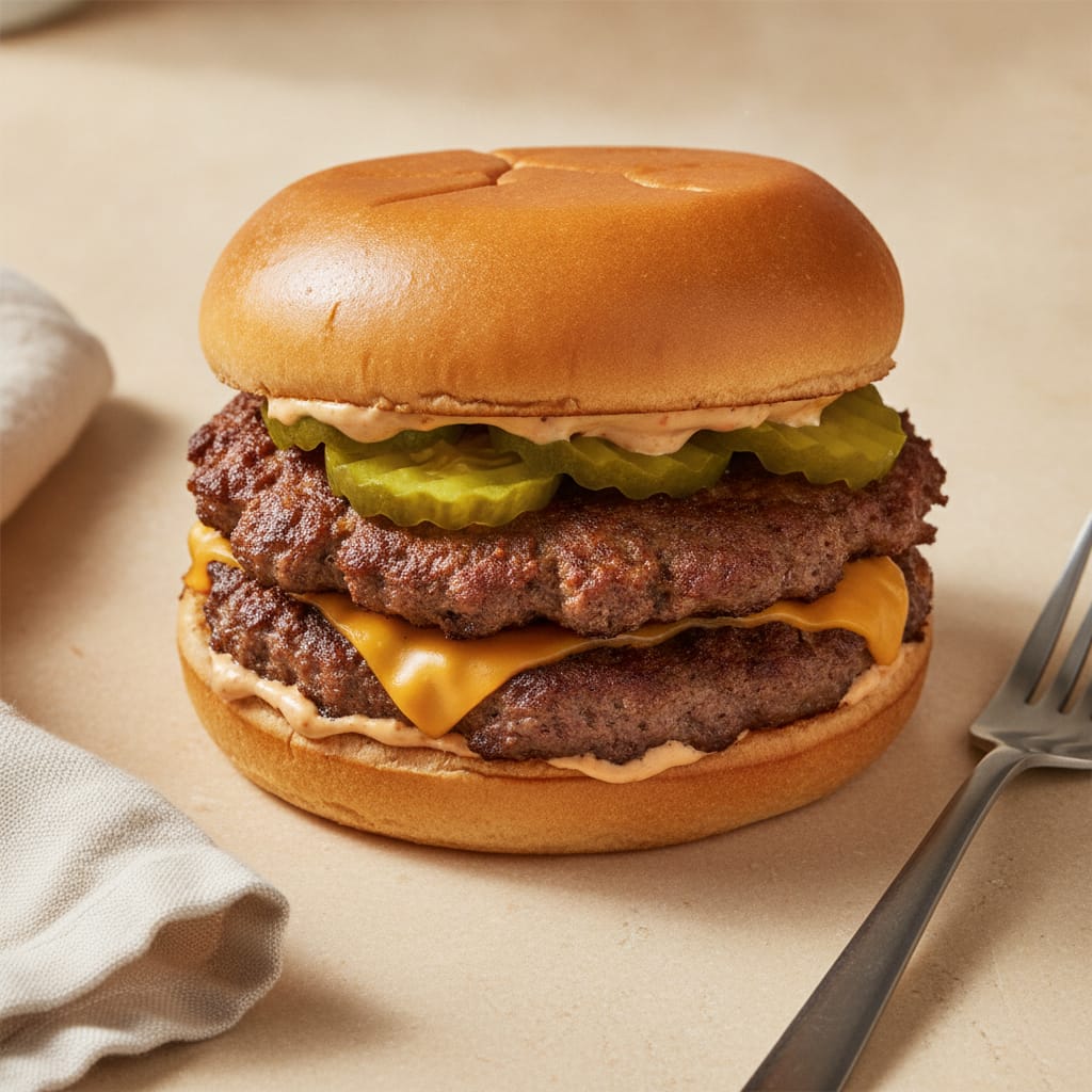 Smashburger with American Cheese & Pickles