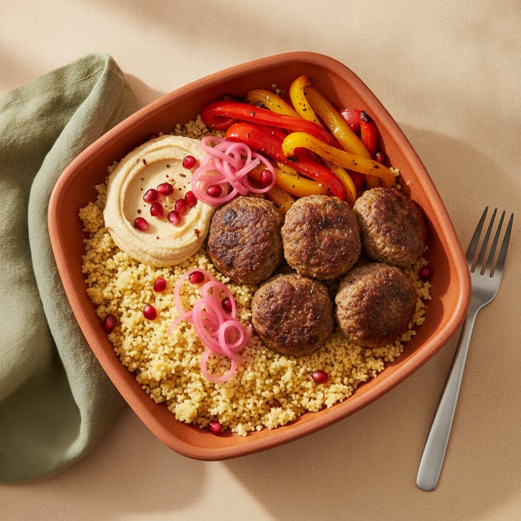 Spiced Lamb Meatball Bowl with Couscous
