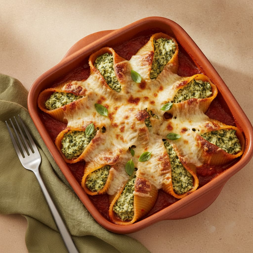 Spinach & Ricotta Stuffed Pasta Shells