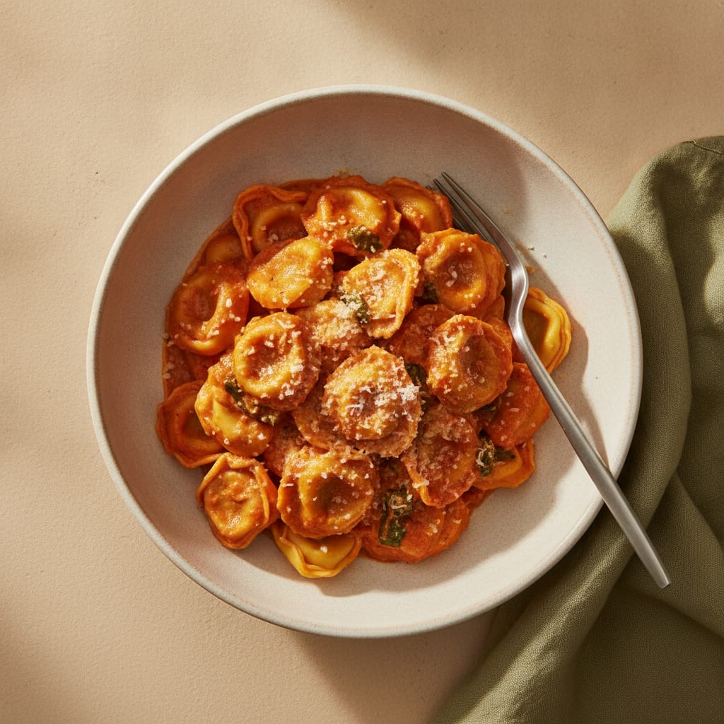 Tortellini in Tomato Cream Sauce