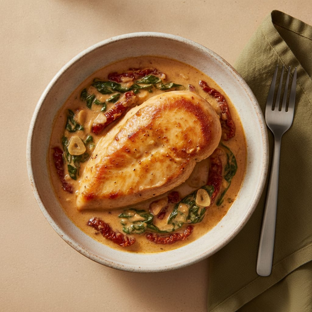 Tuscan Chicken with Sun-Dried Tomato Cream
